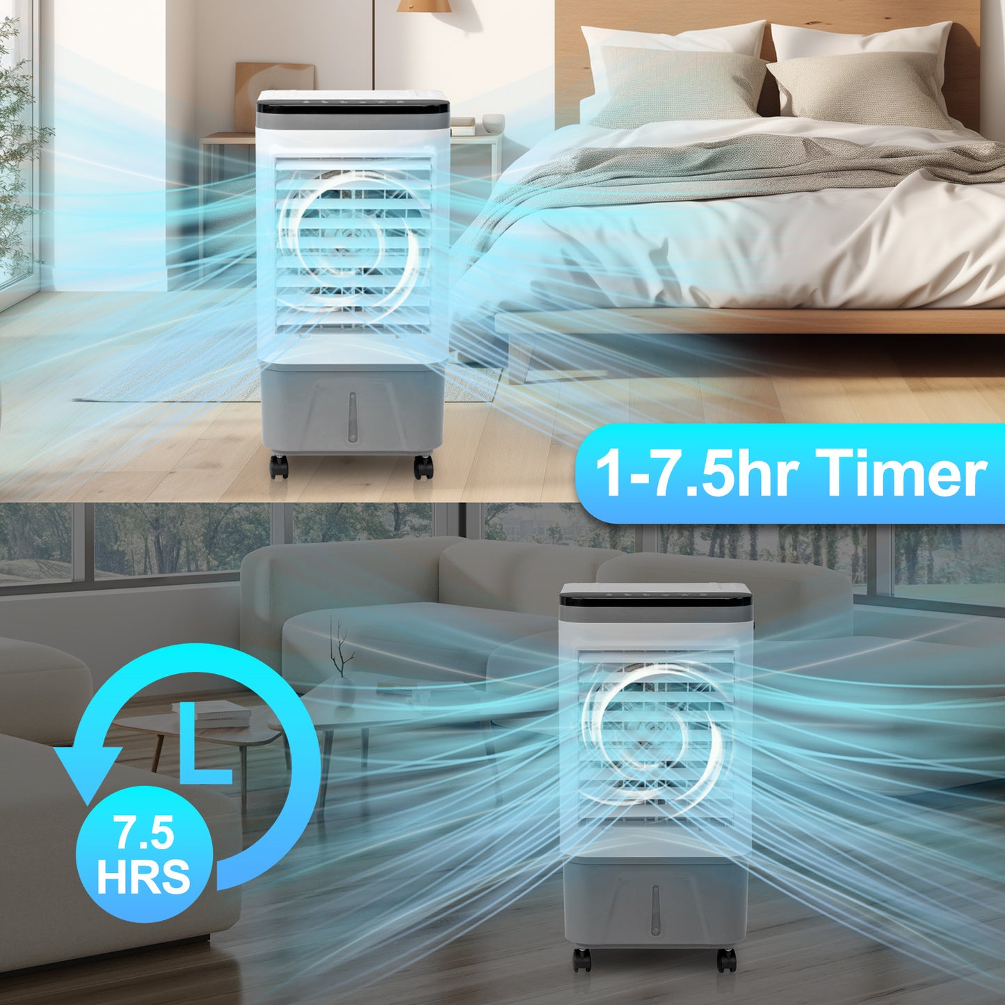 3-in-1 Evaporative Air Cooler - Fan, Humidifier & Timer