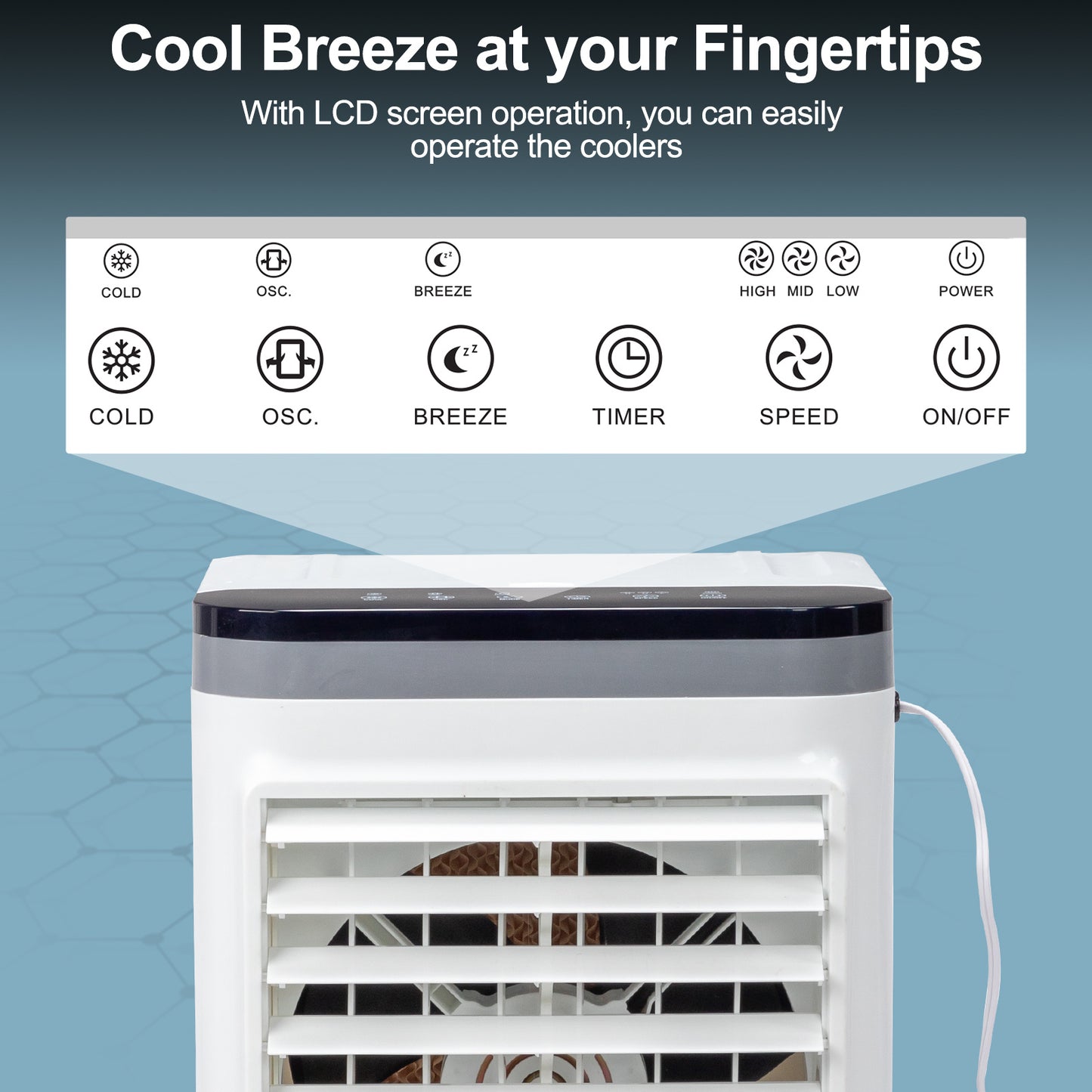 3-in-1 Evaporative Air Cooler - Fan, Humidifier & Timer