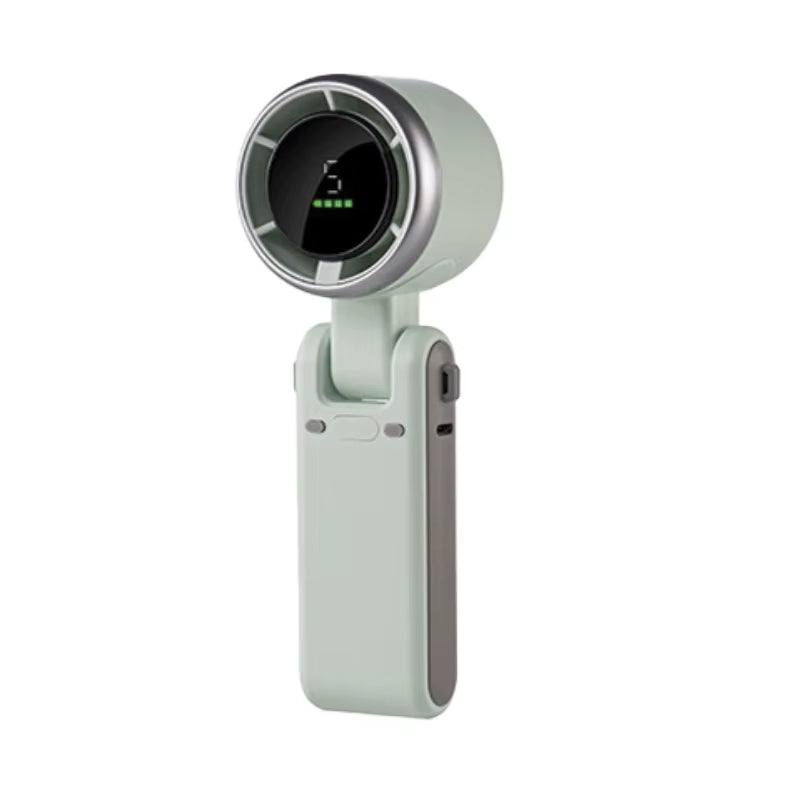 2024 Portable High-Speed Turbo Handheld and Neck-Hanging Fan with LED Adjustment for Outdoor and Desktop Use