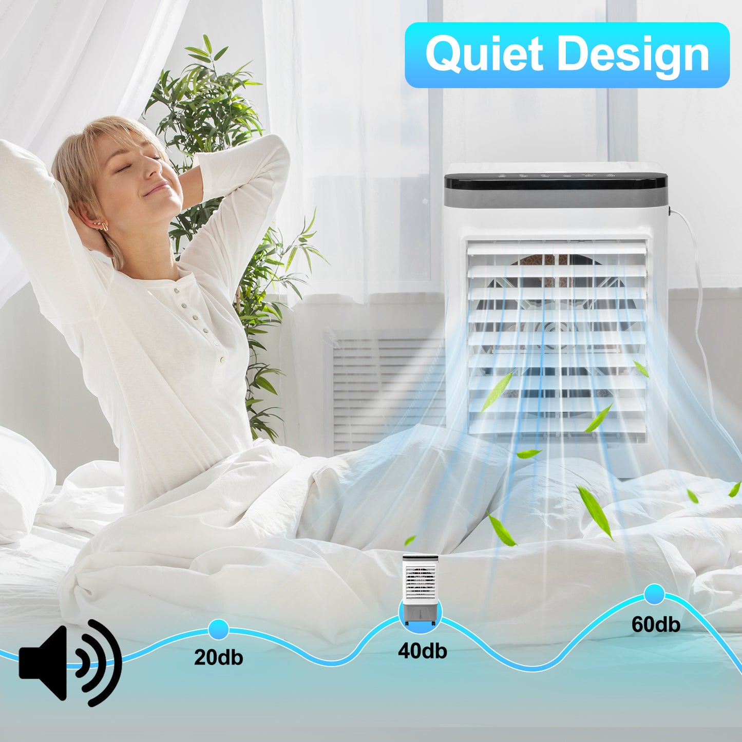 3-in-1 Evaporative Air Cooler - Fan, Humidifier & Timer
