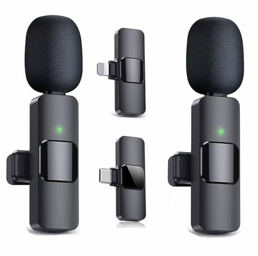 Wireless Lavalier Microphone - Rechargeable Clip-On Mic